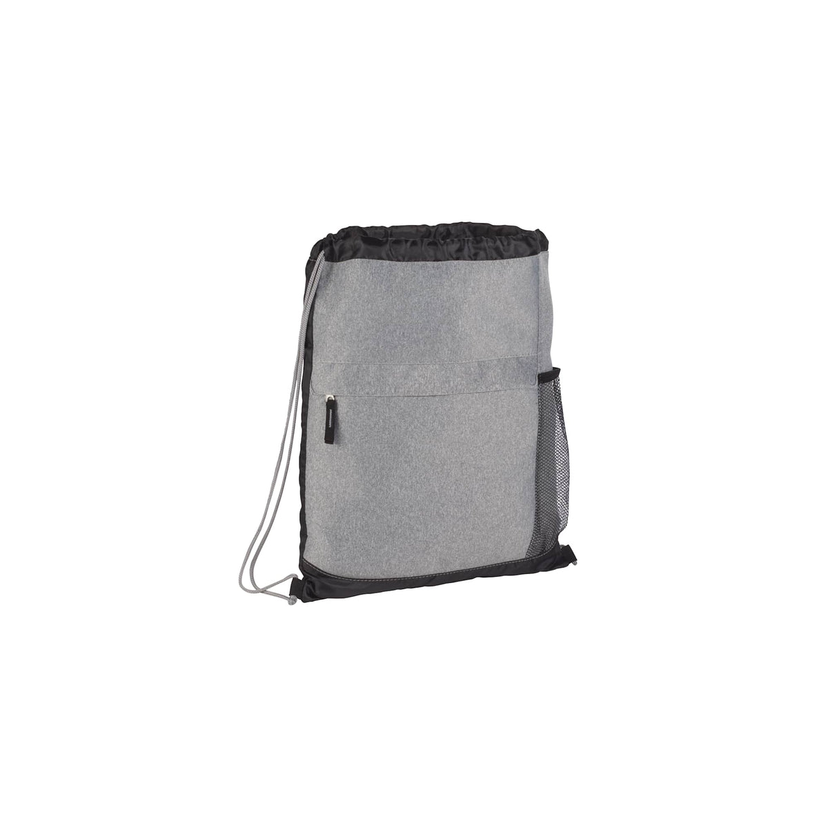 Heather Melange Drawstring Bag with Bottle Pocket Full Color - Graphite - Photo
