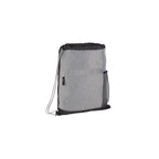 Heather Melange Drawstring Bag with Bottle Pocket - Graphite - Photo