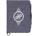 Heathered Canvas Bound Notebook, 5 x 7 Inches - Blue - Front