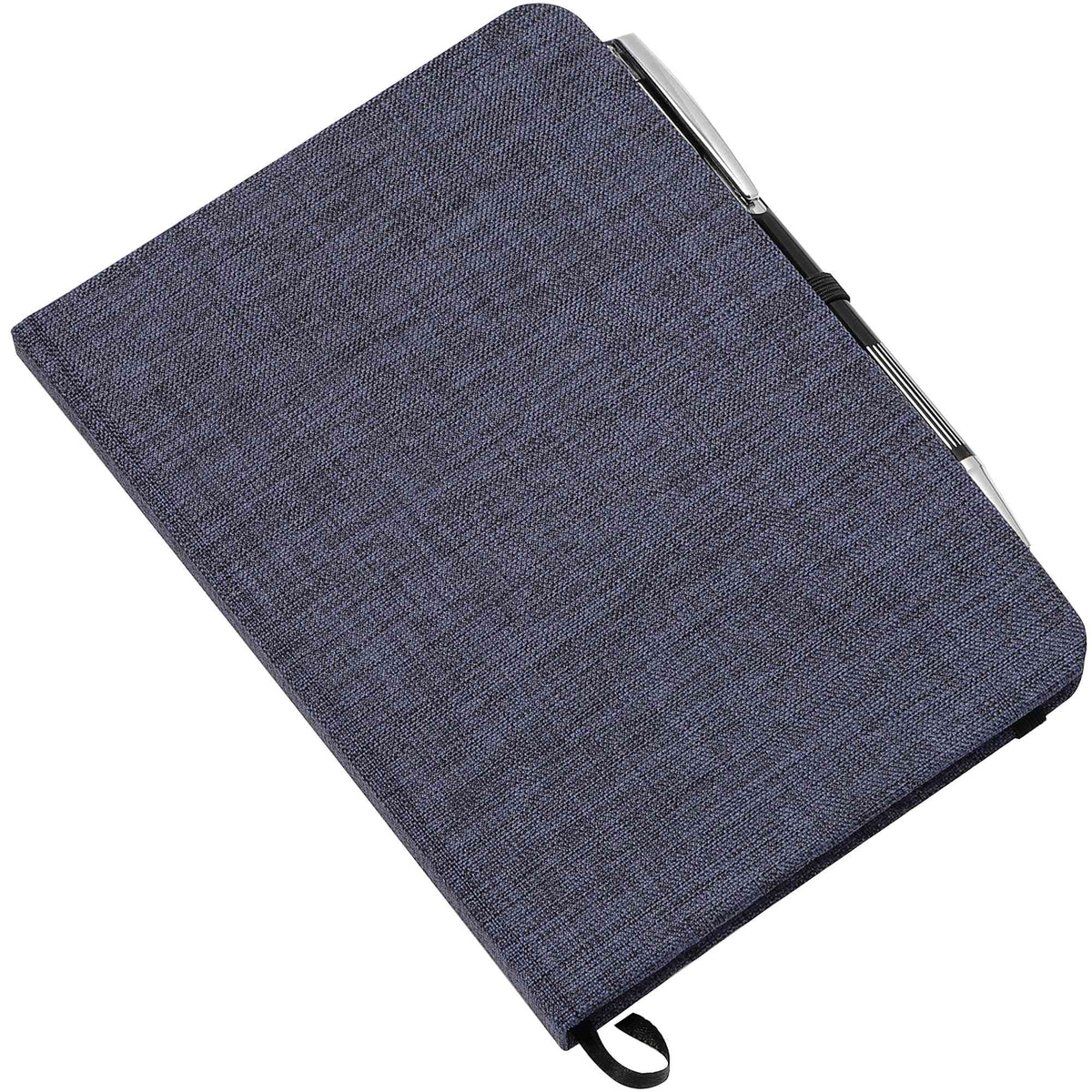 Heathered Canvas Bound Notebook, 5 x 7 Inches - Blue - Photo
