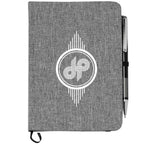 Heathered Canvas Bound Notebook, 5 x 7 Inches - Gray - Front