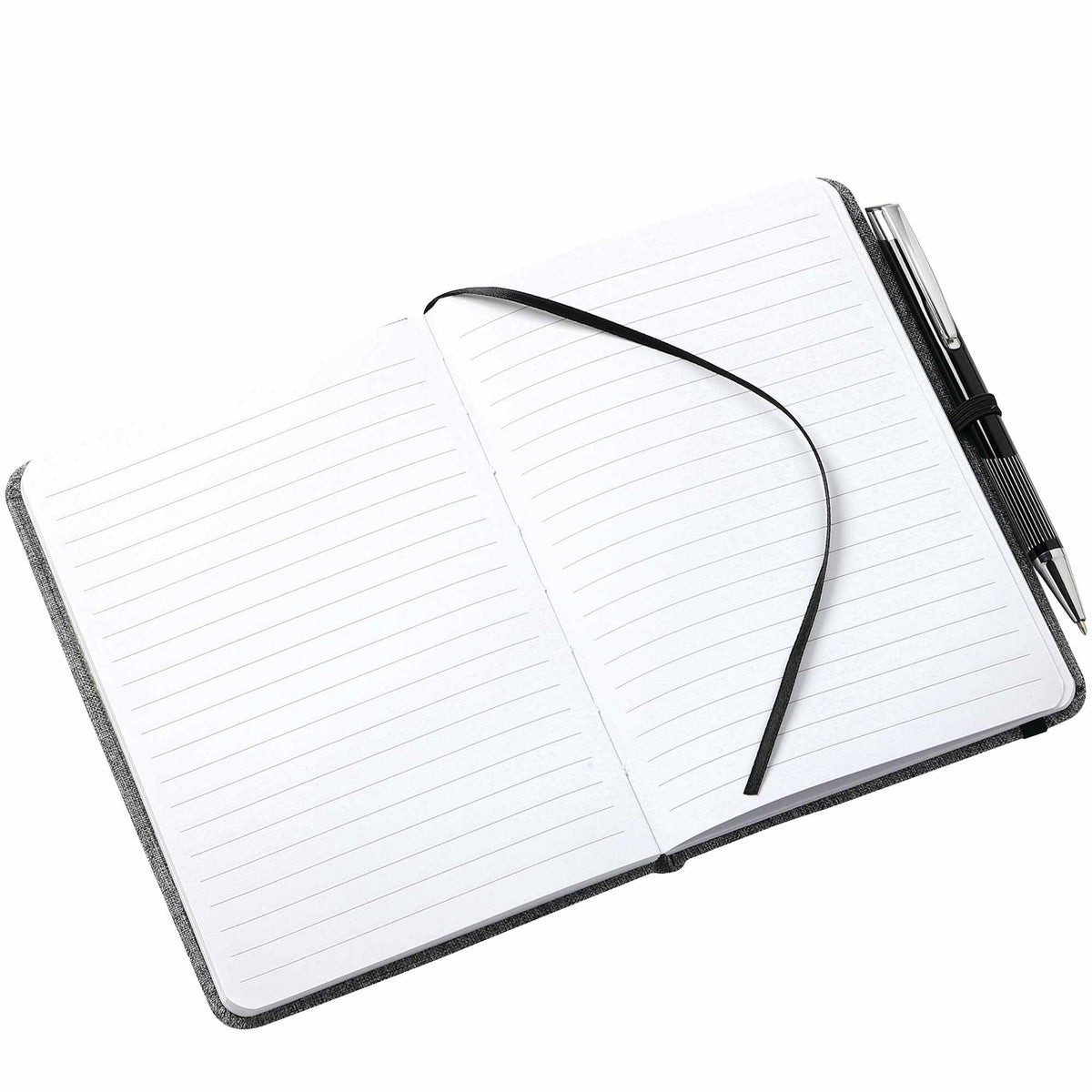 Heathered Canvas Bound Notebook, 5 x 7 Inches - Gray - Photo 2