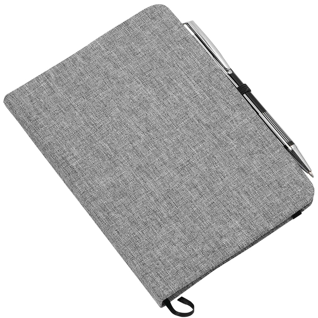 Heathered Canvas Bound Notebook, 5 x 7 Inches - Gray - Photo