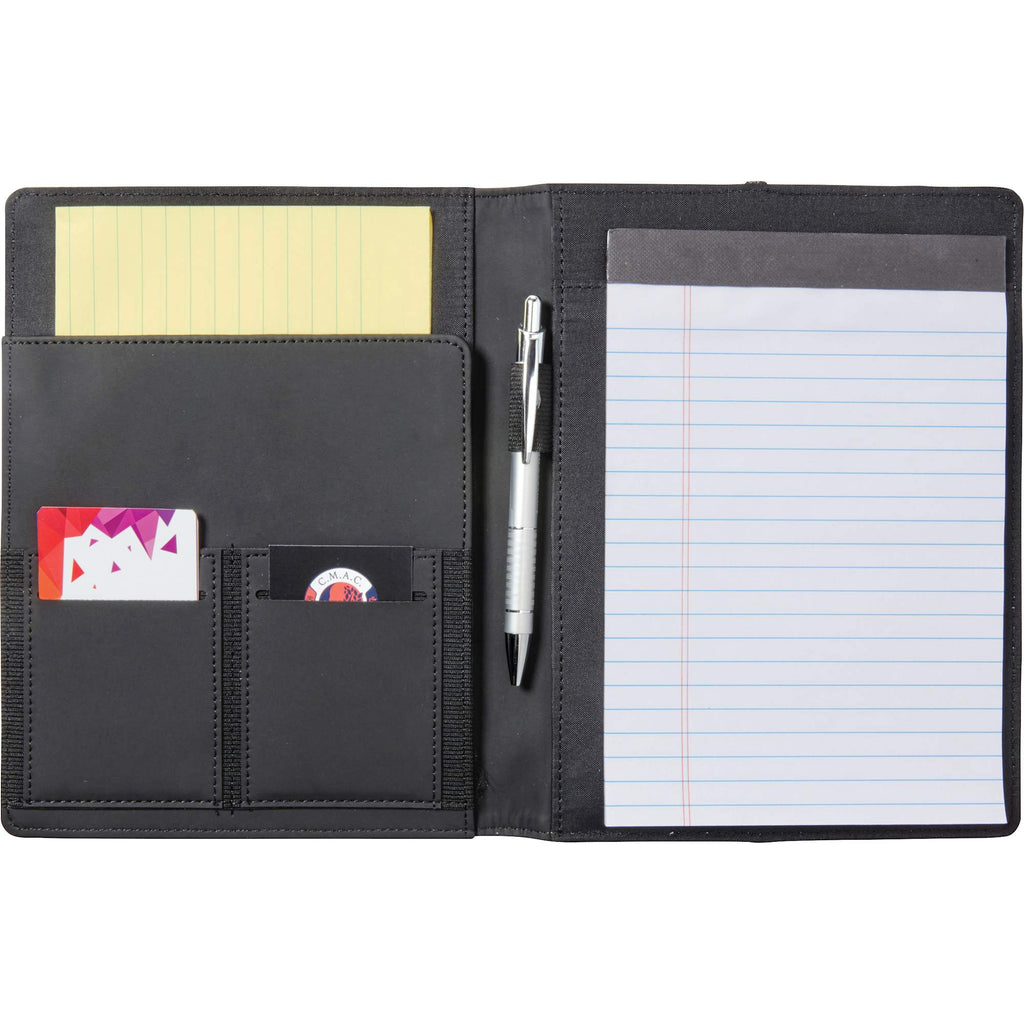 Heathered Fabric Writing Pad with Elastic Closure - Graphite - Front 2