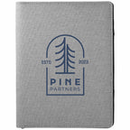 Heathered Fabric Writing Pad with Elastic Closure - Graphite - Front
