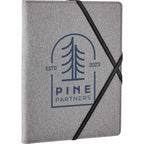 Heathered Fabric Writing Pad with Elastic Closure - Graphite - Left Angle