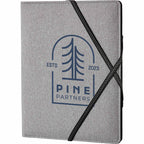 Heathered Fabric Writing Pad with Elastic Closure - Graphite - Right Angle