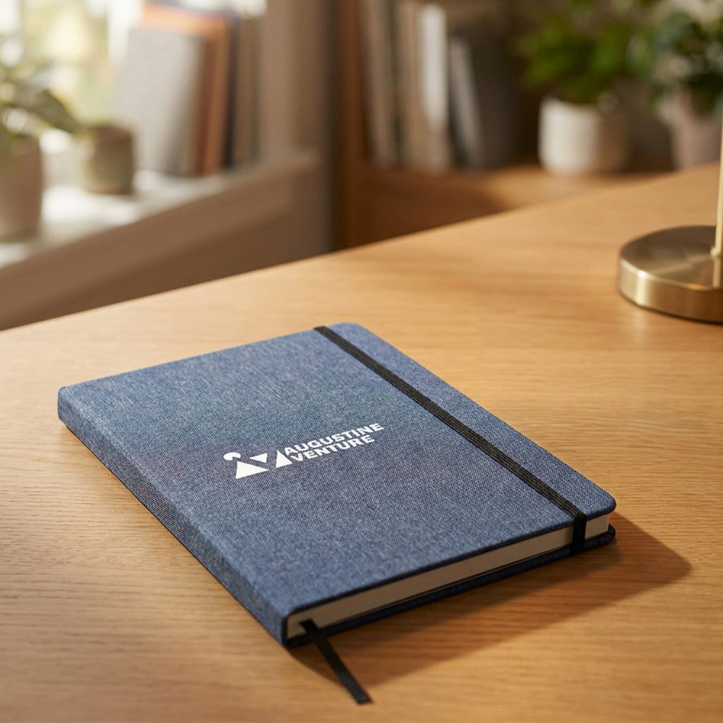 Heathered Journal, 7 x 10 Inches - Navy - Lifestyle_Silkscreen