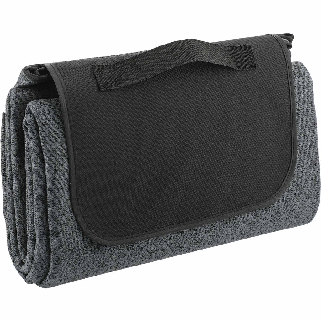 Heathered Picnic Blanket in Recycled PET, 50 x 60 Inches - Charcoal - Right Angle 2