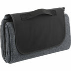 Heathered Picnic Blanket in Recycled PET, 50 x 60 Inches - Charcoal - Right Angle 2