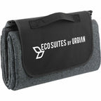 Heathered Picnic Blanket in Recycled PET, 50 x 60 Inches - Charcoal - Right Angle