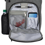 Heathered RFID Laptop Backpack and Briefcase Embroidery - Gray - Inset2