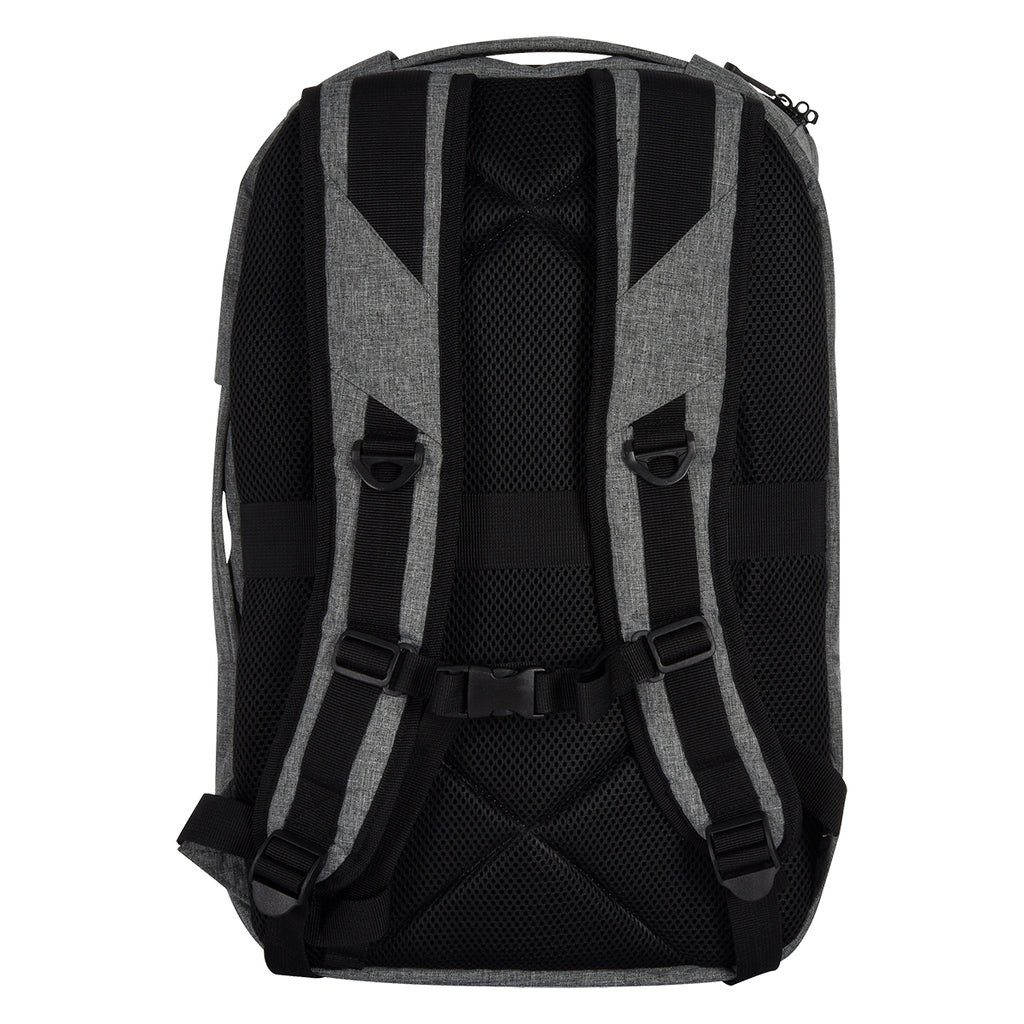 Heathered RFID Laptop Backpack and Briefcase - Gray - Back