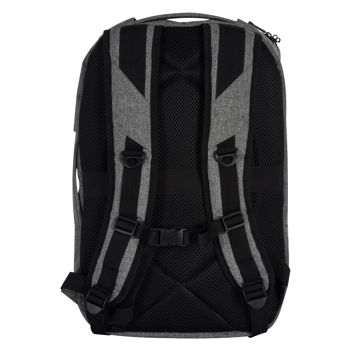 Heathered RFID Laptop Backpack and Briefcase - Gray - Back