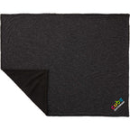 Heathered Sherpa Blanket, Black Full Color - Black - Front