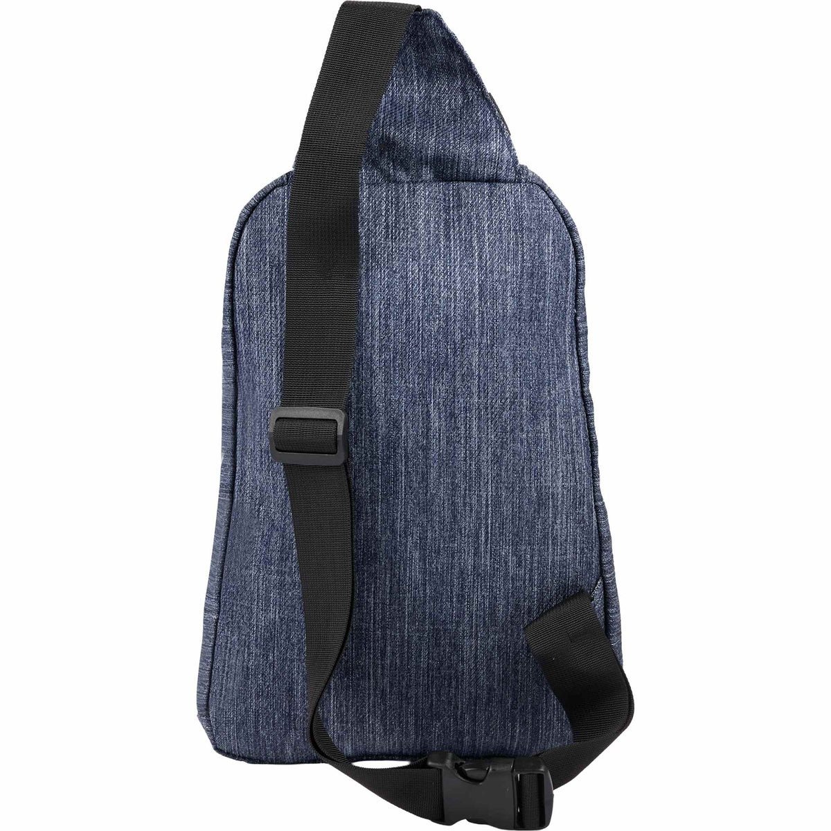 Heathered Sling Bag in Recycled Polyester, Navy Full Color - Heather Navy - Back