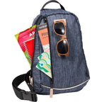 Heathered Sling Bag in Recycled Polyester, Navy Full Color - Heather Navy - Propped