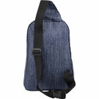 Heathered Sling Bag in Recycled Polyester, Navy - Heather Navy - Back