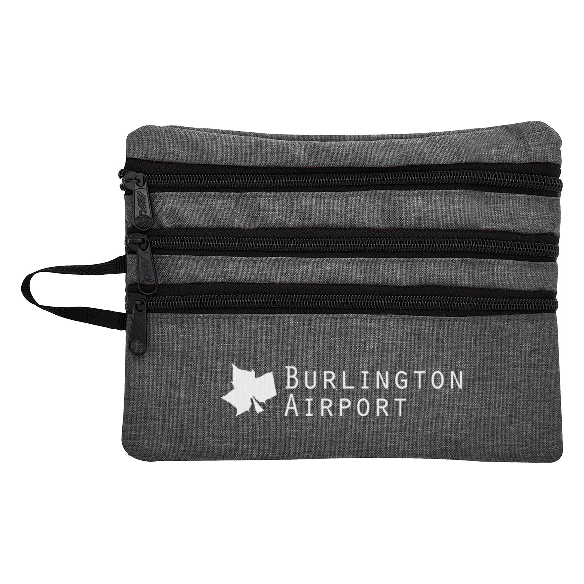 Heathered Travel Bag for Tech Accessories - Gray - Silk Screen