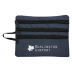 Heathered Travel Bag for Tech Accessories - Navy - Silk Screen