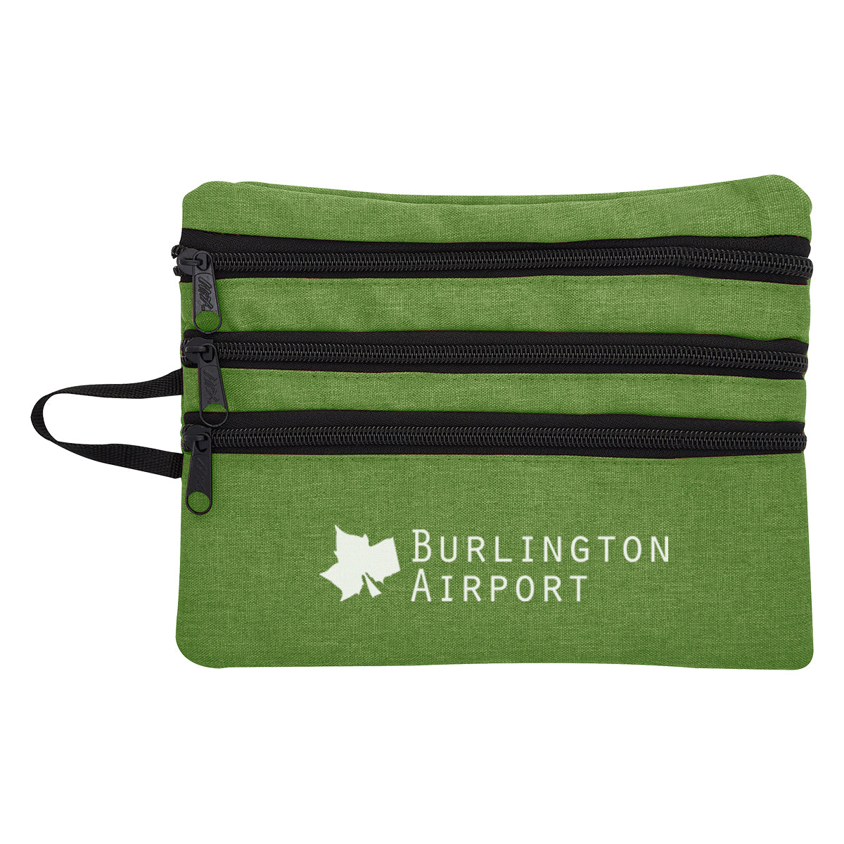 Heathered Travel Bag for Tech Accessories - Olive - Silk Screen