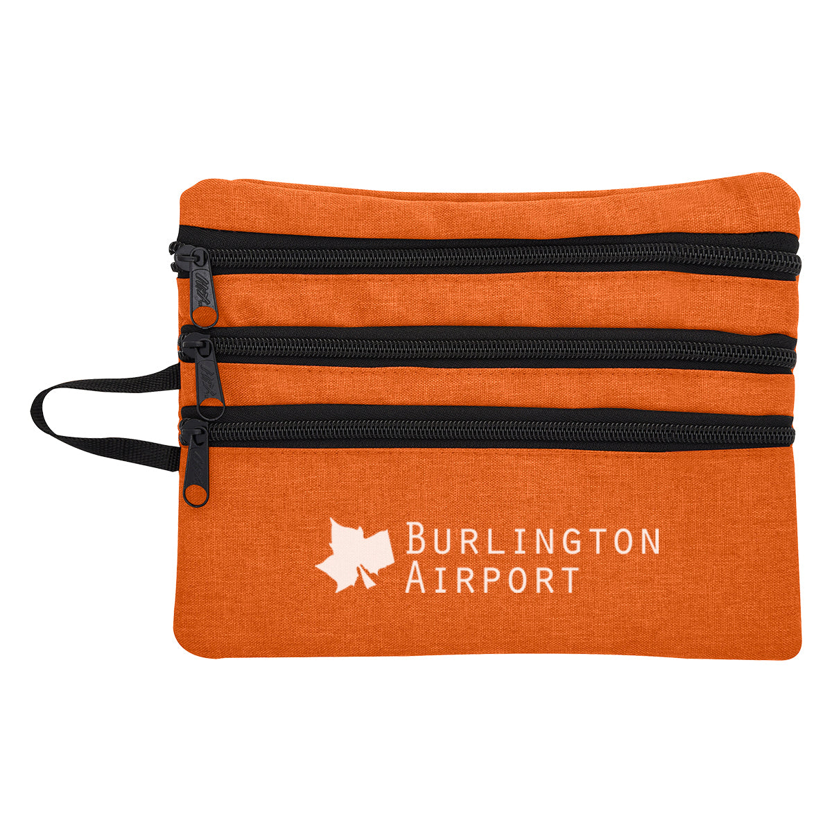 Heathered Travel Bag for Tech Accessories - Orange - Silk Screen