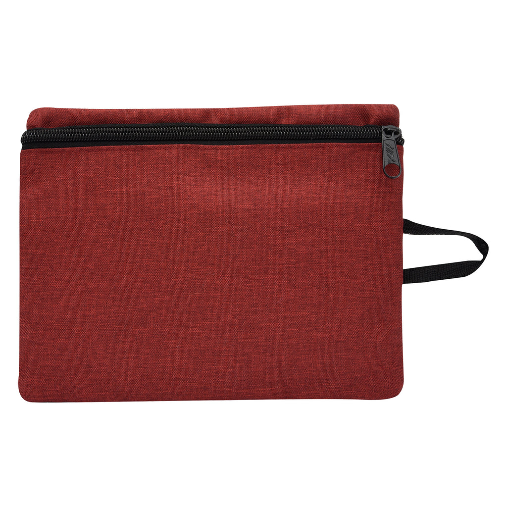 Heathered Travel Bag for Tech Accessories - Red - Back