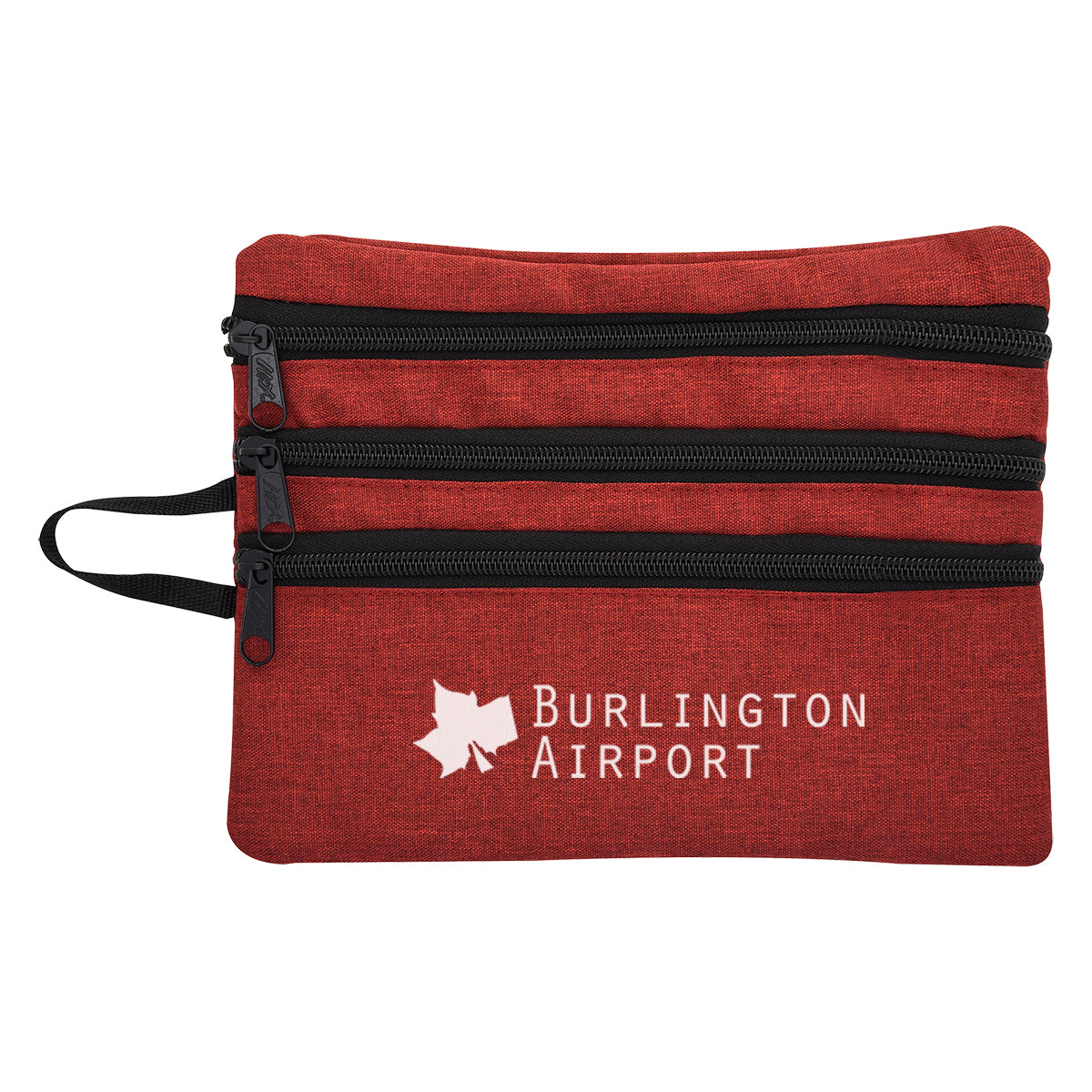 Heathered Travel Bag for Tech Accessories - Red - Silk Screen
