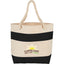 Heavy Canvas Rope Handle Tote with Stripe, 16 oz - Black - Front