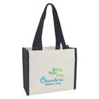 Heavy Cotton Canvas Tote Bag, 12 oz - Natural with Black - Colorbrite
