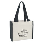 Heavy Cotton Canvas Tote Bag, 12 oz - Natural with Black - Silk Screen