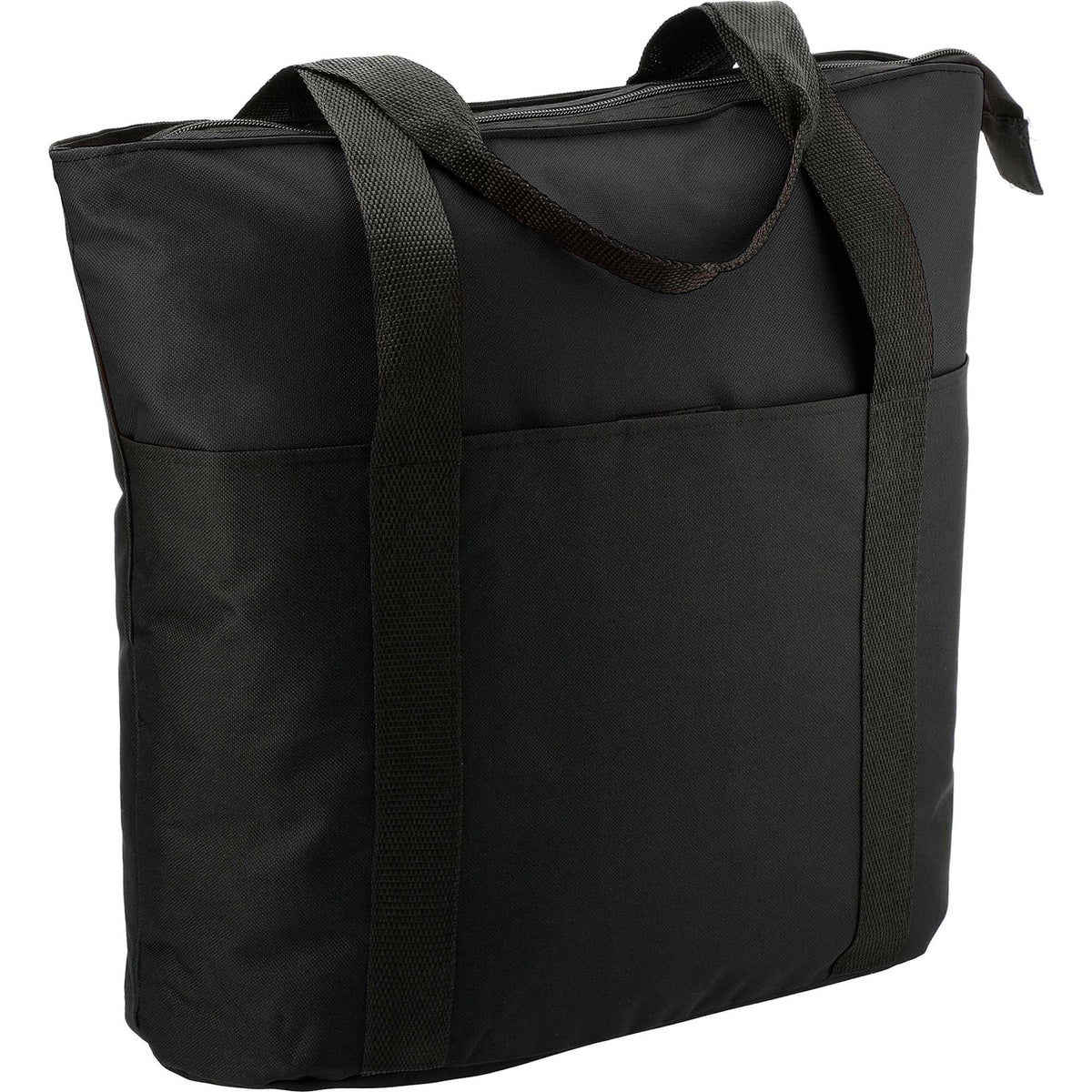Heavy Duty Convention Tote with Zip Top - Black - Right Angle 2
