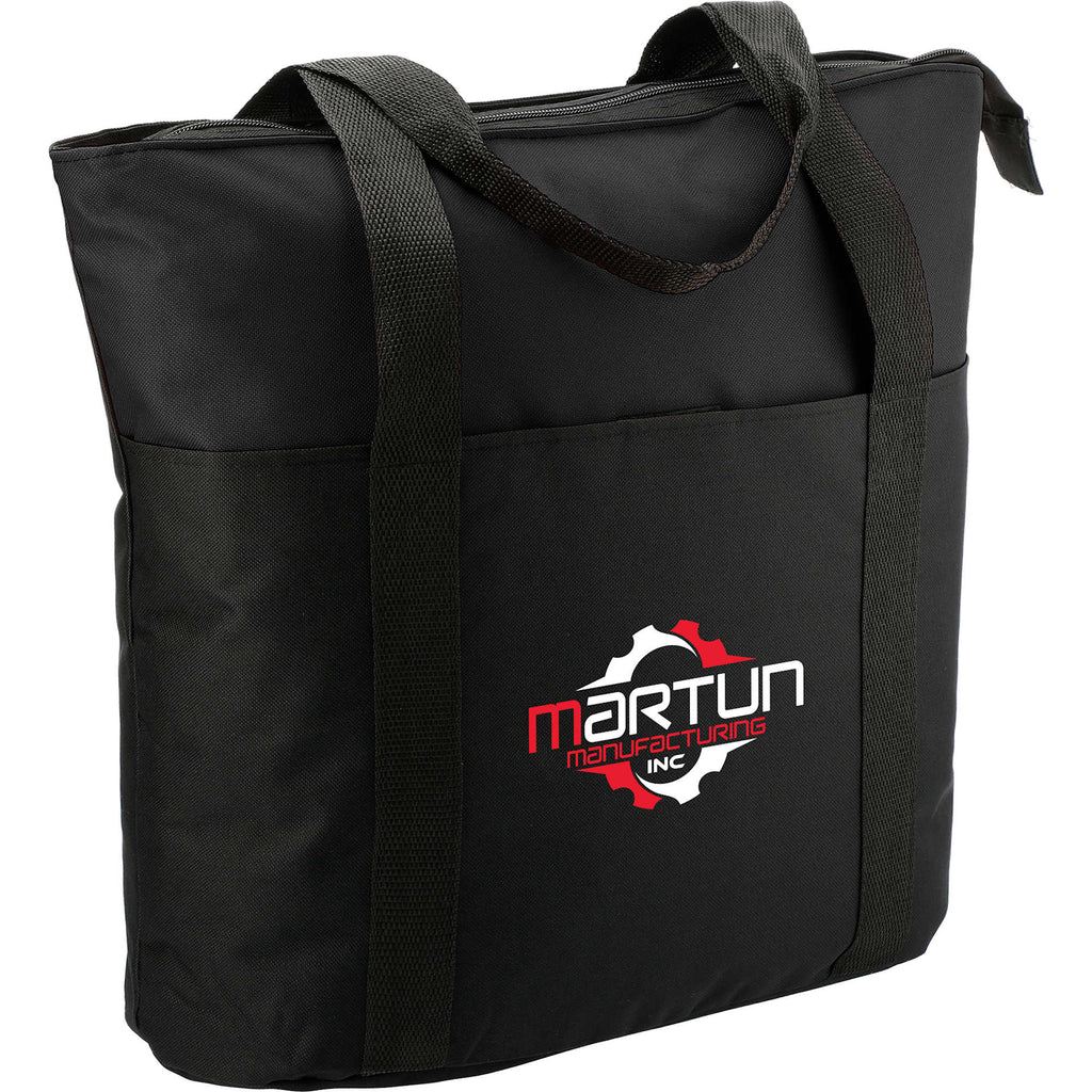 Heavy Duty Convention Tote with Zip Top - Black - Right Angle