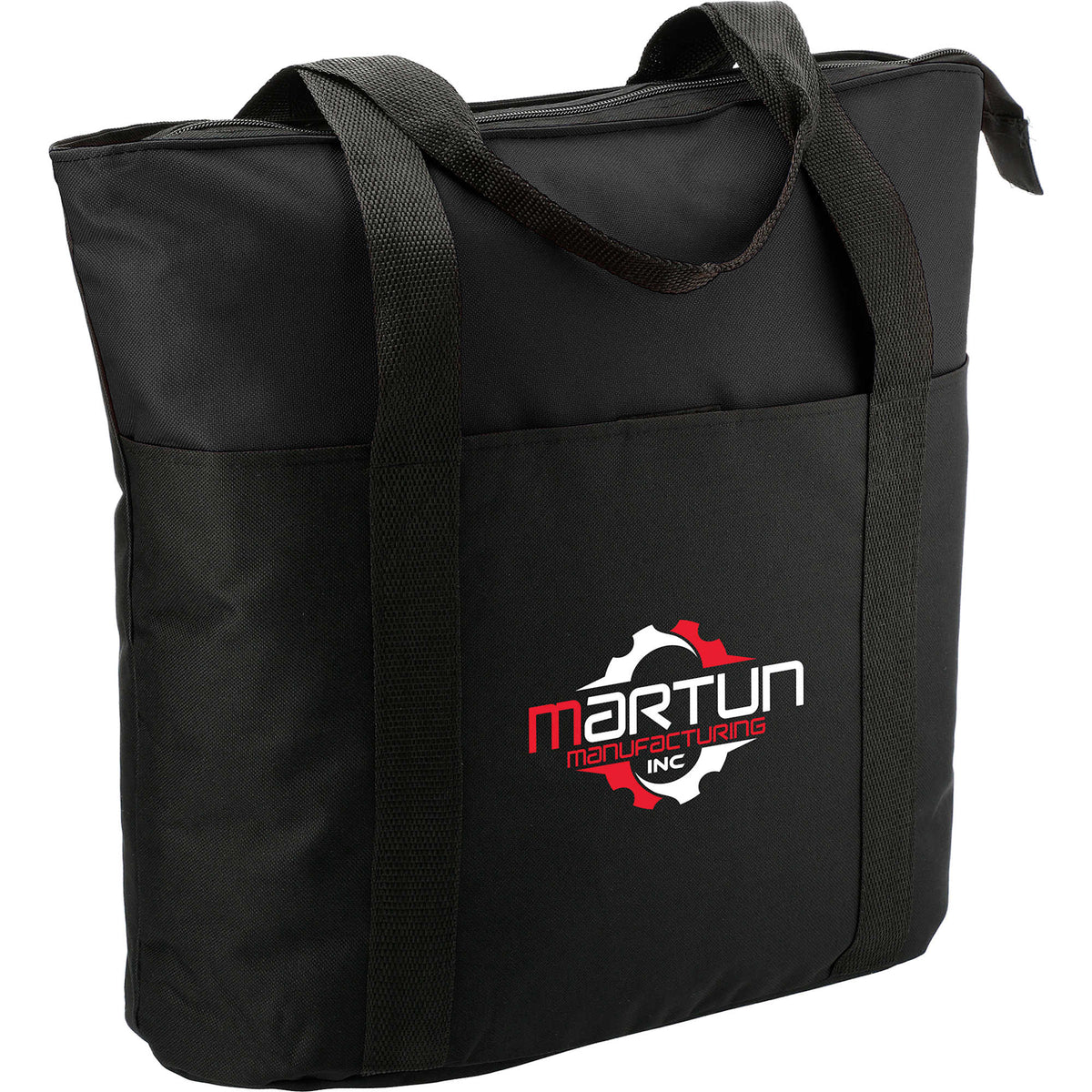 Heavy Duty Convention Tote with Zip Top - Black - Right Angle