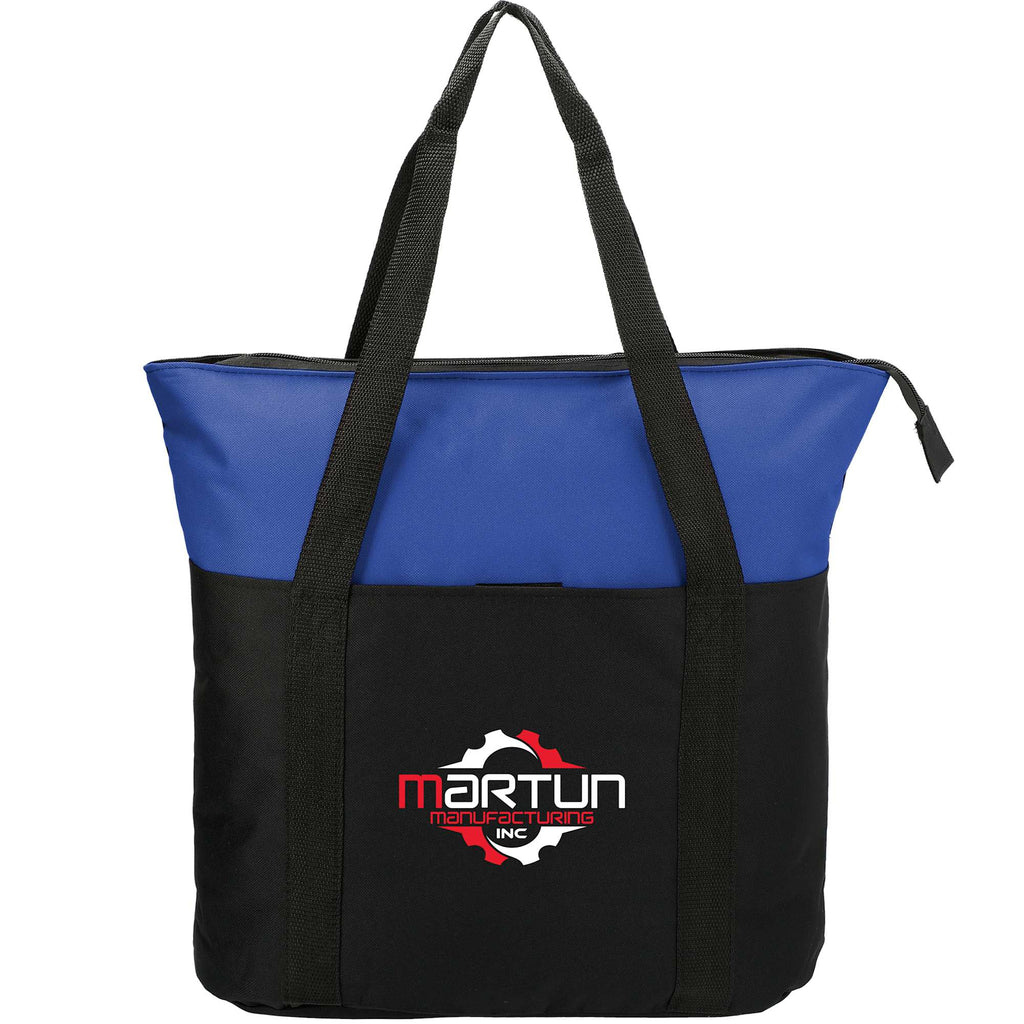Heavy Duty Convention Tote with Zip Top - Blue - Front