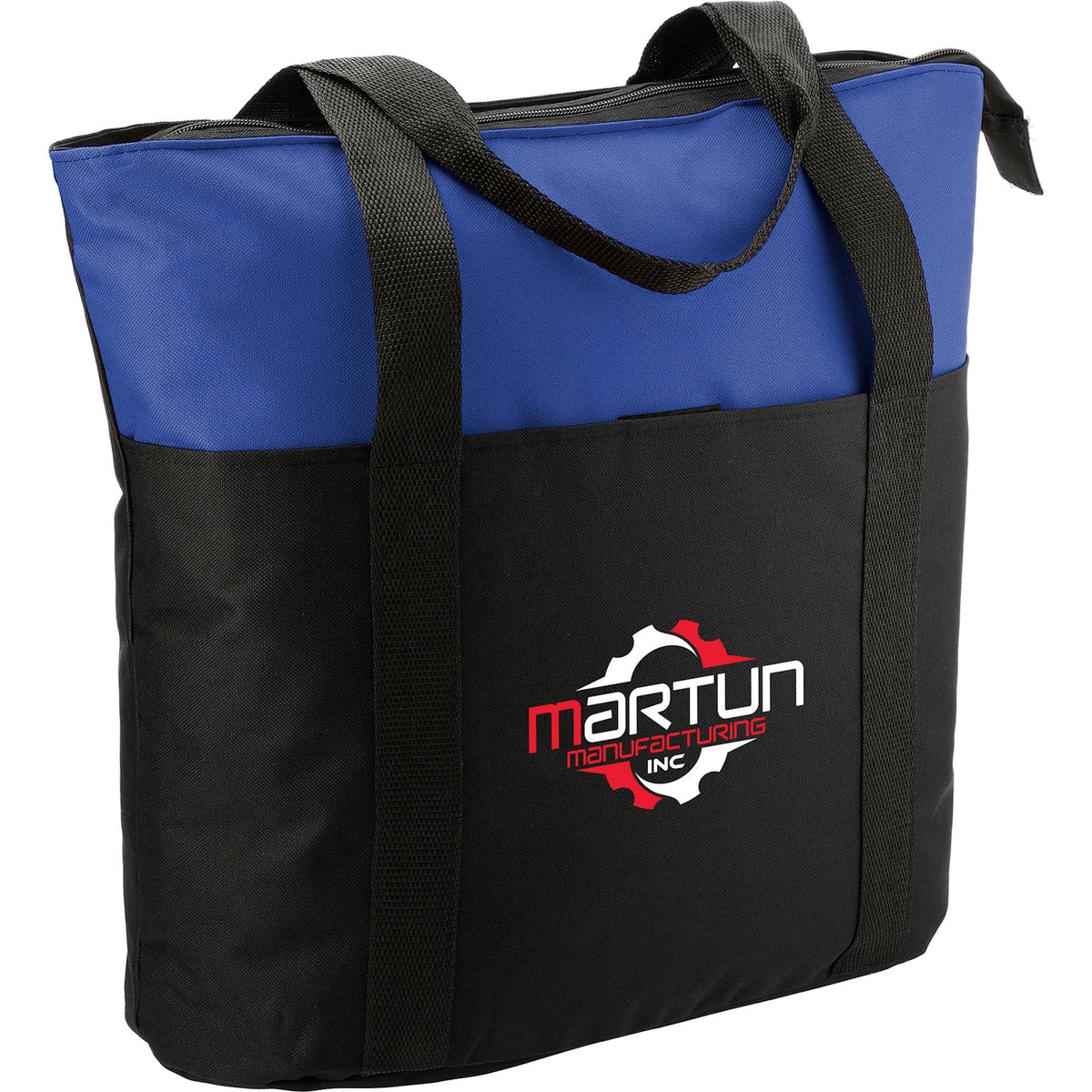 Heavy Duty Convention Tote with Zip Top - Blue - Right Angle