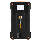 Helio Solar Power Bank with Flashlight, 5,000 mAh Full Color - Black - Back