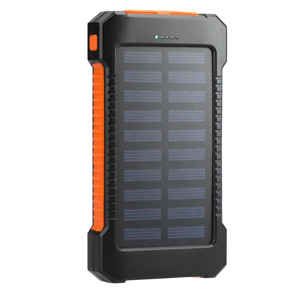 Helio Solar Power Bank with Flashlight, 5,000 mAh Full Color - Black - Right Angle