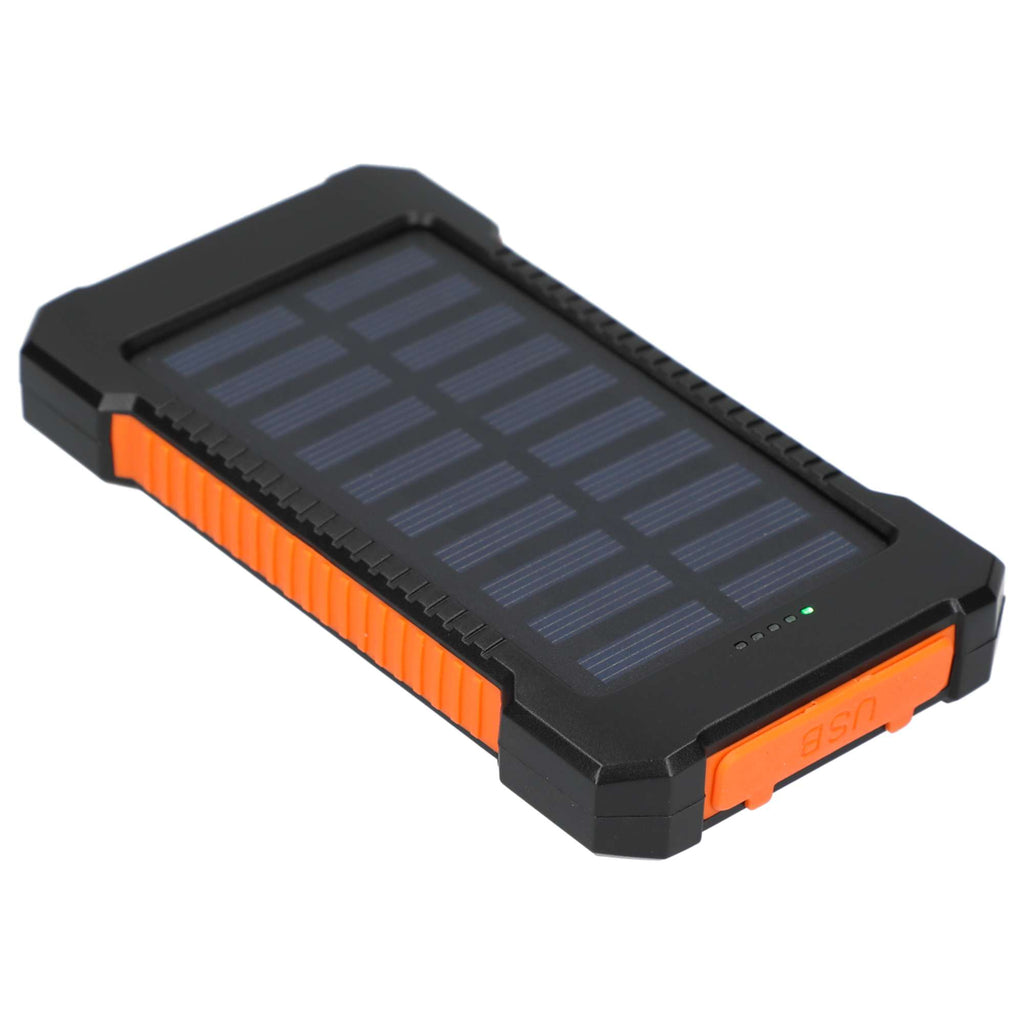 Helio Solar Power Bank with Flashlight, 5,000 mAh Full Color - Black - Right Side