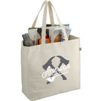 Hemp and Organic Cotton Carry-All Tote Embroidery - Natural - Right Angle 2