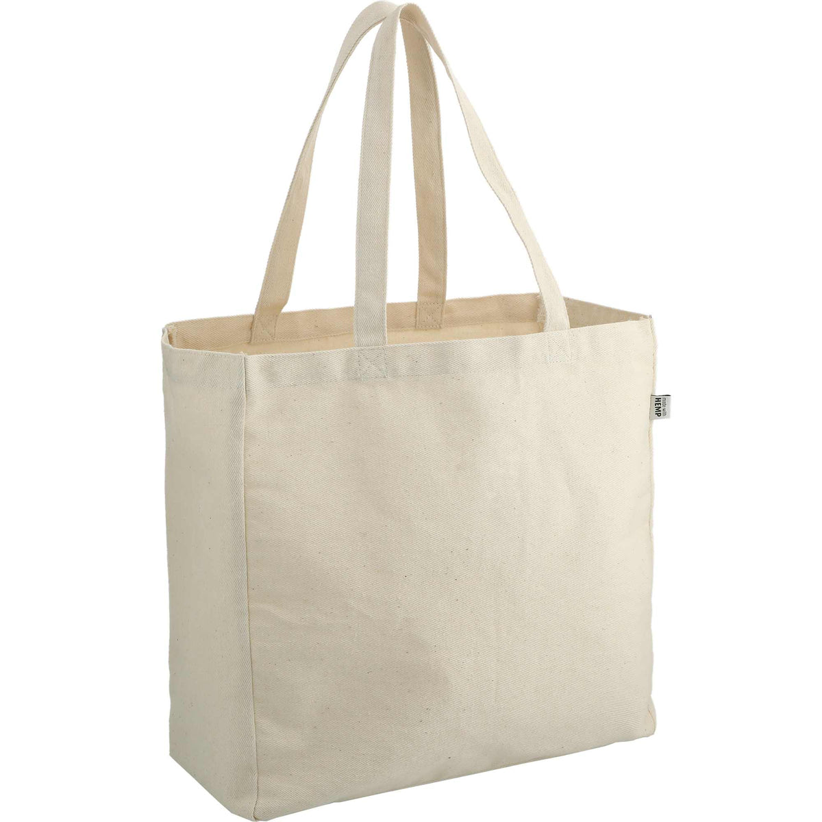 Hemp and Organic Cotton Carry-All Tote Embroidery - Natural - Right Angle 3