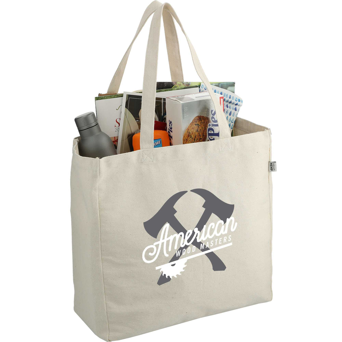 Hemp and Organic Cotton Carry-All Tote Transfer - Natural - Right Angle 2