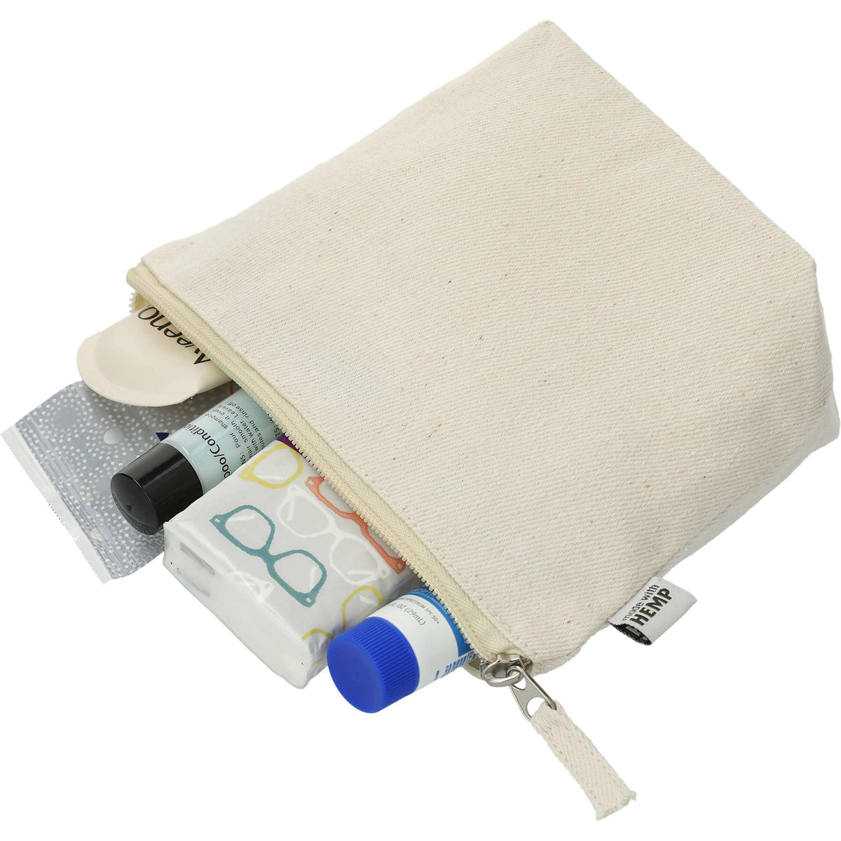 Hemp Cotton Pouch, 11 oz Transfer - Natural - Left Angle 5