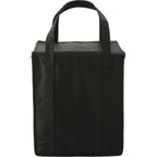 Hercules Flat Top Insulated Grocery Tote, 22 lb Capacity - Black - Back