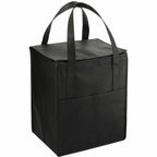 Hercules Flat Top Insulated Grocery Tote, 22 lb Capacity Full Color - Black - Right Angle 3
