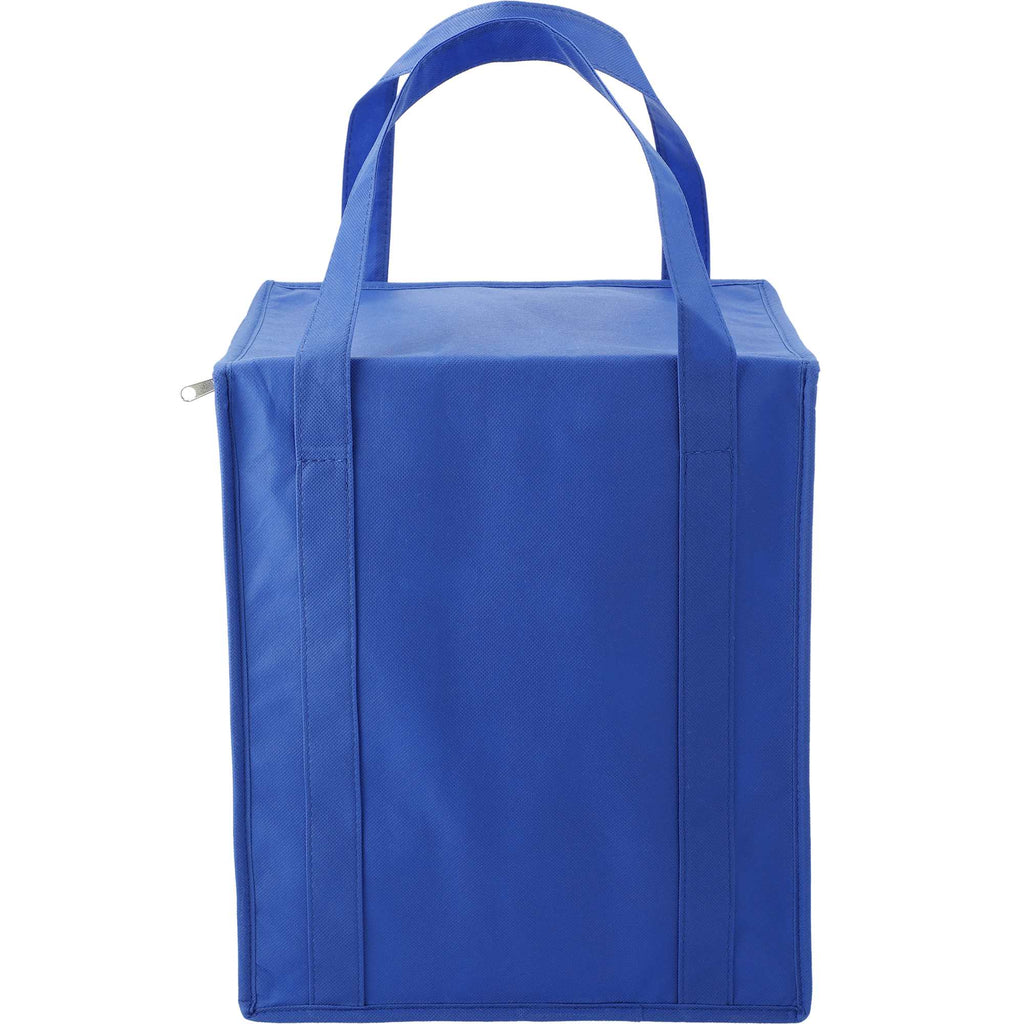 Hercules Flat Top Insulated Grocery Tote, 22 lb Capacity - Royal - Back