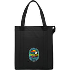 Hercules Insulated Grocery Tote with Heat-Sealed Lining - Black - Front