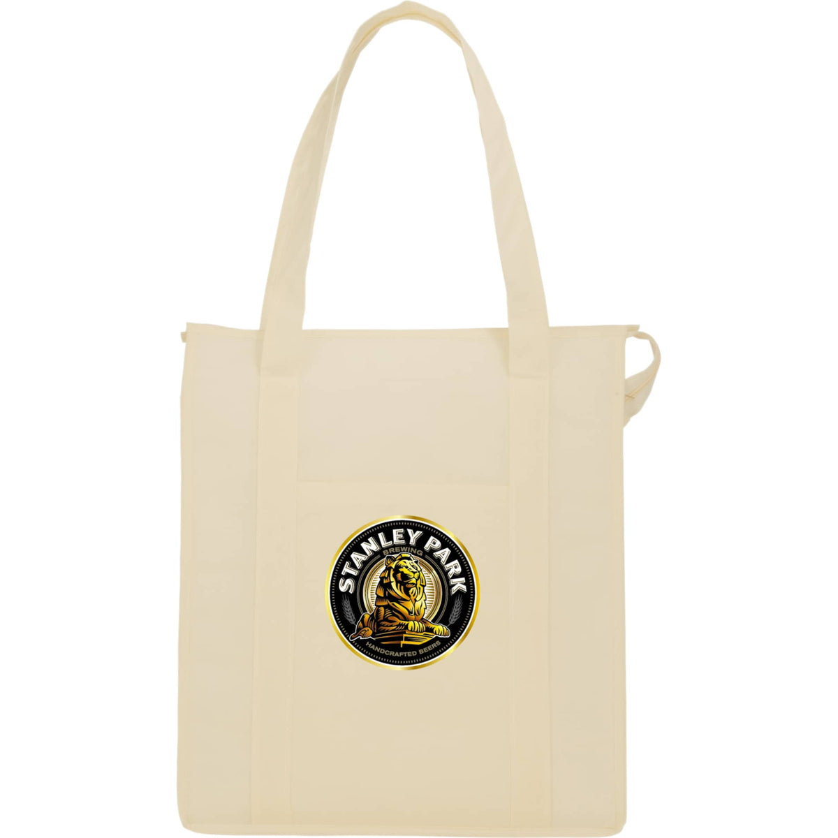 Hercules Insulated Grocery Tote with Heat-Sealed Lining - Cream - Front