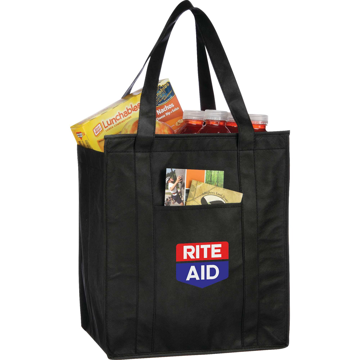 Hercules Insulated Grocery Tote with Heat-Sealed Lining Full Color - Black - Photo