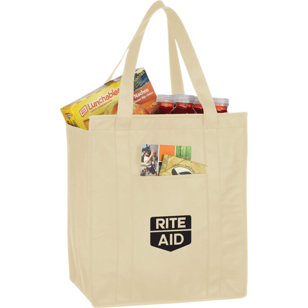 Hercules Insulated Grocery Tote with Heat-Sealed Lining Full Color - Cream - Photo